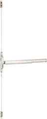 Precision - 36" OAL Reversible Unrated Flatbar - 32 to 36" Door Width, Satin Stainless Steel Finish, Grade 1, 2100 Series - USA Tool & Supply