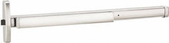 Precision - 36" OAL Reversible Unrated Flatbar - 32 to 36" Door Width, Satin Stainless Steel Finish, Grade 1, 2100 Series - USA Tool & Supply