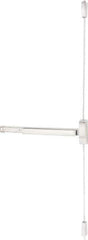 Precision - 36" OAL Reversible Unrated Flatbar - 32 to 36" Door Width, Satin Stainless Steel Finish, Grade 1, 2100 Series - USA Tool & Supply