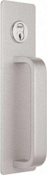 Precision - 10" OAL Reversible Unrated Flatbar - 32 to 36" Door Width, Painted Aluminum Finish, Grade 1, Reliant Series - USA Tool & Supply
