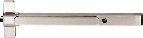 Precision - 36" OAL Nonhanded Flatbar - 32 to 36" Door Width, Painted Aluminum Finish, Grade 1, Stanley Commercial Hardware - USA Tool & Supply
