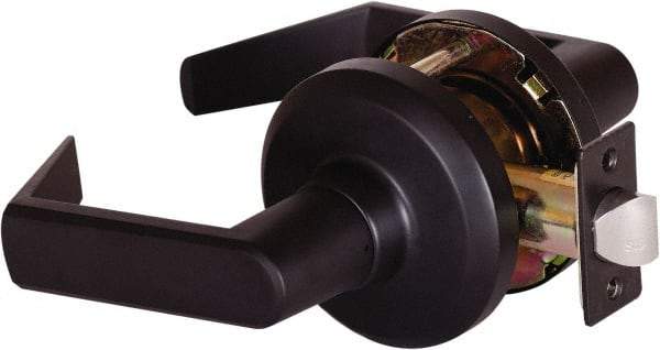 Stanley - Grade 1 Passage Lever Lockset - 2-3/4" Back Set, Keyless Cylinder, Brass Alloy, Oil Rubbed Bronze Finish - USA Tool & Supply