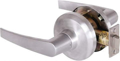 Stanley - Grade 1 Passage Lever Lockset - 2-3/4" Back Set, Keyless Cylinder, Brass Alloy, Satin Chrome Finish - USA Tool & Supply