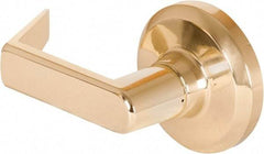 Stanley - Grade 1 Dummy Lever Lockset - 2-3/4" Back Set, Keyless Cylinder, Brass Alloy, Bright Brass Finish - USA Tool & Supply