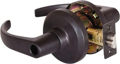 Stanley - Grade 1 Entrance Lever Lockset - 2-3/4" Back Set, Key In Lever Cylinder, Brass Alloy, Oil Rubbed Bronze Finish - USA Tool & Supply