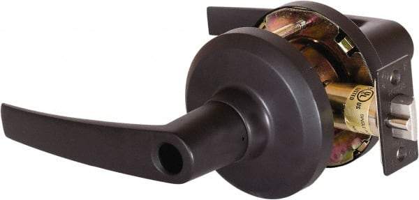 Stanley - Grade 1 Entrance Lever Lockset - 2-3/4" Back Set, Key In Lever Cylinder, Brass Alloy, Oil Rubbed Bronze Finish - USA Tool & Supply