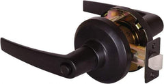 Stanley - Grade 1 Privacy Lever Lockset - 2-3/4" Back Set, Keyless Cylinder, Brass Alloy, Oil Rubbed Bronze Finish - USA Tool & Supply