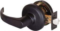 Stanley - Grade 1 Communicating Lever Lockset - 2-3/4" Back Set, Key In Lever Cylinder, Brass Alloy, Oil Rubbed Bronze Finish - USA Tool & Supply