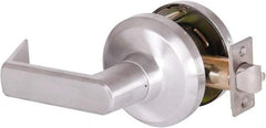 Stanley - Grade 1 Communicating Lever Lockset - 2-3/4" Back Set, Key In Lever Cylinder, Brass Alloy, Satin Chrome Finish - USA Tool & Supply