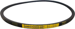 Bando - Section 3V, 3/8" Wide, 60" Outside Length, V-Belt - Rubber Compound, Black, Narrow, No. 3V600 - USA Tool & Supply