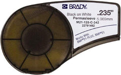 Brady - 0.235" Wide, White Heat Shrinkable Polyolefin Heat Shrink Tubing - For BMP21 Plus Portable Label Printer - USA Tool & Supply