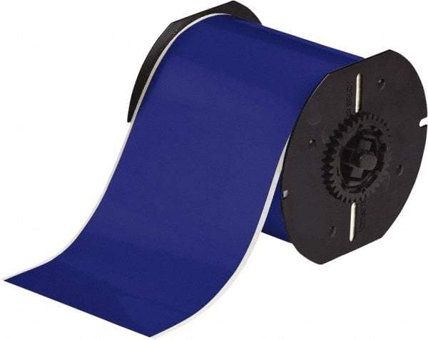 Brady - 4" Wide x 1,200" Long, Blue Vinyl Tape - For BBP30 Label Printer, BBP33 Label Printer, BBP35 Multicolor Sign & Label Printer, BBP37 Color & Cut Sign & Label Printer, BradyPrinter S3100, BBP31 Sign & Label Printer - USA Tool & Supply