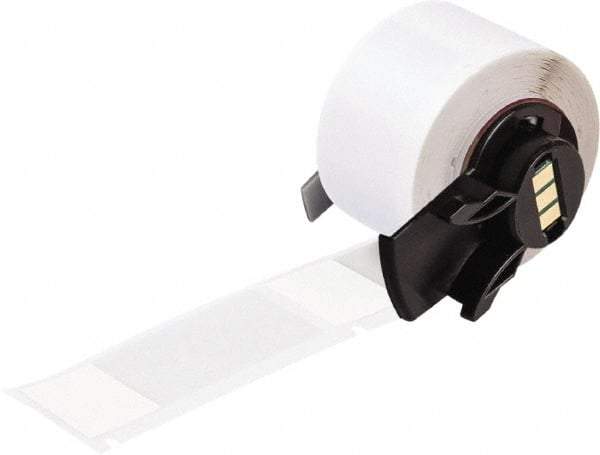 Brady - 1" Wide x 2-1/2" Long, Clear/White Vinyl Cable Tag - For BMP61 Labeling System, BMP71 Label Printer, TLS 2200 Thermal Labeling System, TLS-pc Link Thermal Labeling System - USA Tool & Supply