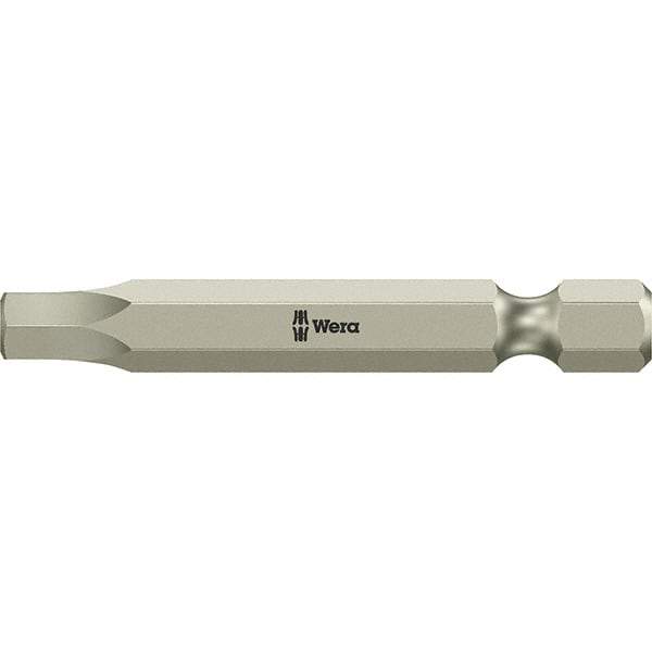 Wera - 1/8" Hex Screwdriver Bit - 1/4" Drive, 50mm OAL - USA Tool & Supply