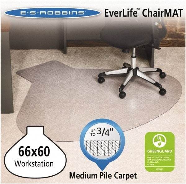 ES Robbins - 60" Long x 66" Wide, Chair Mat - Workstation, Straight Edge Style - USA Tool & Supply