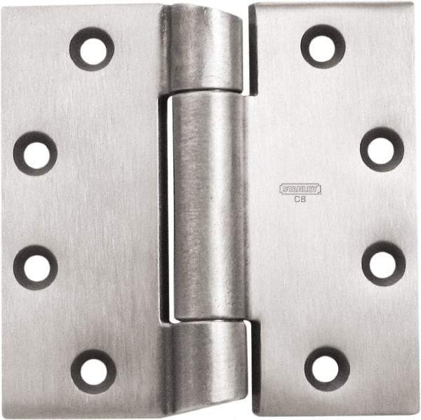 Stanley - 4-1/2" Long x 4-1/2" Wide 304 Stainless Steel Full Mortise Hinge - Prime Coat Gray Finish, 3 Knuckles, 8 Holes - USA Tool & Supply