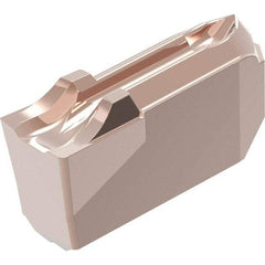 Kennametal - EC-U4 CF Grade KCM35B, 4mm Cutting Width Carbide Cutoff Insert - Left Hand Lead Angle, 0.2mm Corner Radius, TiOCN Finish - USA Tool & Supply