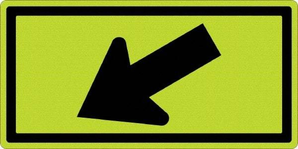 NMC - "Left Arrow", 24" Wide x 12" High, Aluminum Traffic Control Signs - 0.08" Thick, Black on Yellow, Diamond Grade Reflectivity, Rectangle, Post Mount - USA Tool & Supply