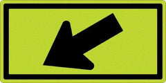NMC - "Left Arrow", 24" Wide x 12" High, Aluminum Traffic Control Signs - 0.08" Thick, Black on Yellow, Diamond Grade Reflectivity, Rectangle, Post Mount - USA Tool & Supply