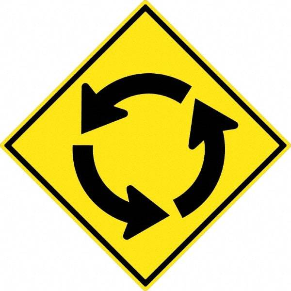 NMC - "Up and Down Arrow", 30" Wide x 30" High, Aluminum Traffic Control Signs - 0.08" Thick, Black on Yellow, High Intensity Reflectivity, Diamond, Post Mount - USA Tool & Supply