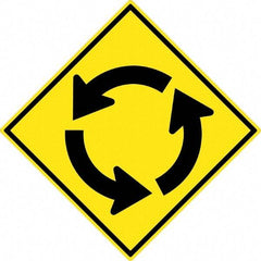 NMC - "Up and Down Arrow", 30" Wide x 30" High, Aluminum Traffic Control Signs - 0.08" Thick, Black on Yellow, High Intensity Reflectivity, Diamond, Post Mount - USA Tool & Supply