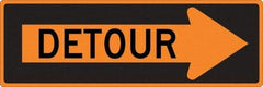 NMC - "Right Detour Inside", 30" Wide x 30" High, Aluminum Traffic Control Signs - 0.08" Thick, Black on Orange, High Intensity Reflectivity, Diamond, Post Mount - USA Tool & Supply