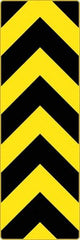 NMC - "Chevron", 12" Wide x 36" High, Aluminum Warning & Safety Reminder Signs - 0.08" Thick, Black on Yellow, High Intensity Reflectivity, Rectangle, Post Mount - USA Tool & Supply