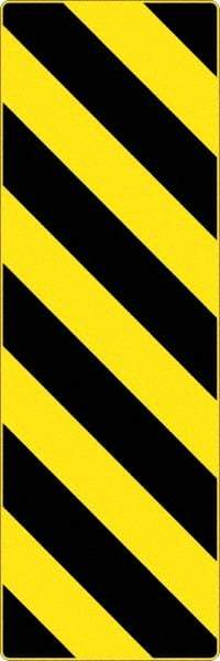 NMC - "Chevron", 12" Wide x 36" High, Aluminum Warning & Safety Reminder Signs - 0.08" Thick, Black on Yellow, High Intensity Reflectivity, Rectangle, Post Mount - USA Tool & Supply