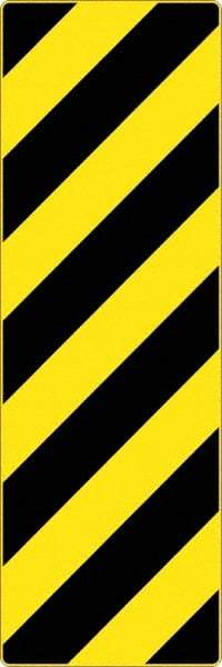 NMC - "Chevron", 12" Wide x 36" High, Aluminum Warning & Safety Reminder Signs - 0.08" Thick, Black on Yellow, High Intensity Reflectivity, Rectangle, Post Mount - USA Tool & Supply