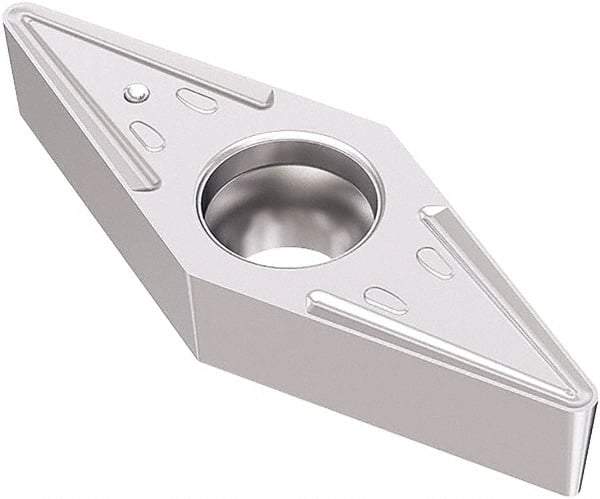 Seco - VBMT331 M3 Grade TK1501 Carbide Turning Insert - Ti(C/N)/Al2O3/Cr Finish, 35° Diamond, 3/8" Inscr Circle, 3/16" Thick, 1/64" Corner Radius - USA Tool & Supply