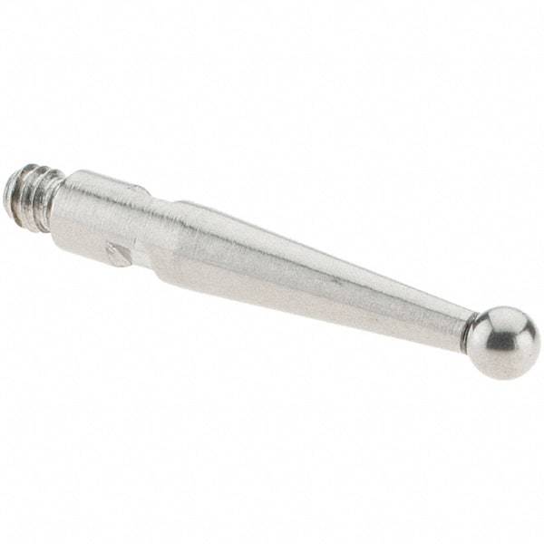 SPI - 2mm Ball Diam, Stainless Steel, Ball Test Indicator Contact Point - 16.3mm Contact Point Length, Use with SPI Integral Series - USA Tool & Supply