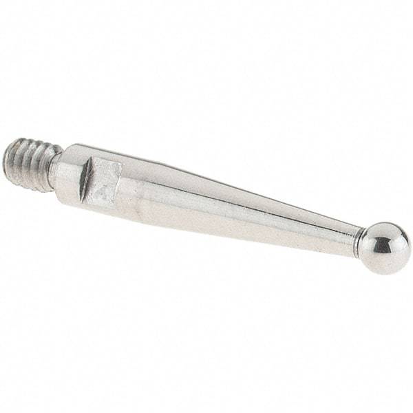 SPI - 2mm Ball Diam, Stainless Steel, Ball Test Indicator Contact Point - 15.5mm Contact Point Length, Use with SPI Integral Series - USA Tool & Supply