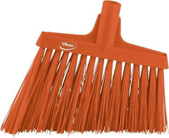 Vikan - 11-3/4" Wide, Orange Polyester Bristles, Angled Broom - Water Resistant - USA Tool & Supply