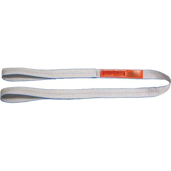 Lift-All - 2' Long x 1" Wide, 3,200 Lb Vertical Capacity, Polymer Web Sling - 2,500 Lb Choker Capacity, 3/4" Diam Chain - USA Tool & Supply