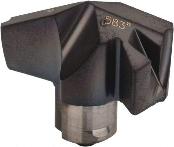 Iscar - Series ICP, 0.583" Diam Grade IC908 140° Replaceable Drill Tip - Carbide, TiAlN Finish, 14 Seat Size, Through Coolant - USA Tool & Supply