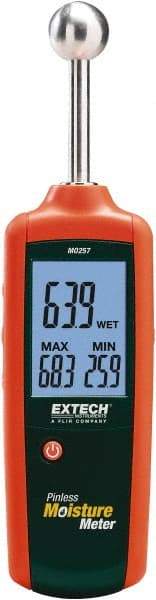 Extech - 40 to 110°F Operating Temp, Pinless Moisture Meter - LCD Display - USA Tool & Supply