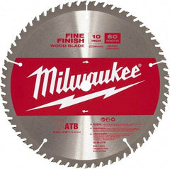 Milwaukee Tool - 10" Diam, 5/8" Arbor Hole Diam, 60 Tooth Wet & Dry Cut Saw Blade - Carbide-Tipped, Crosscut Action, Standard Round Arbor - USA Tool & Supply