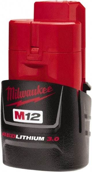 Milwaukee Tool - 12 Volt Lithium-Ion Power Tool Battery - 3 Ahr Capacity, Series M12 REDLITHIUM - USA Tool & Supply