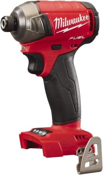 Milwaukee Tool - 18 Volt, 1/4" Drive, 450 In/Lb Torque, Cordless Impact Driver - 3000 RPM, Lithium-Ion, Bare Tool - USA Tool & Supply