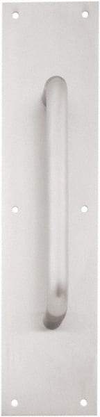 IVES - 16" Long x 4" Wide, Brass Standard Door Pull - Stainless Steel Finish, 8" Grip Length - USA Tool & Supply