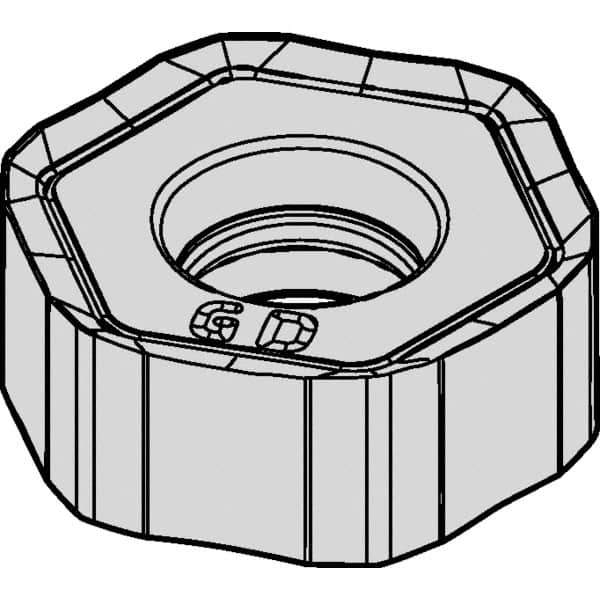 Kennametal - HNPJ43 GD Grade KCSM40 Carbide Milling Insert - AlTiN/TiN Finish, 11/64" Thick, 12mm Inscribed Circle, 1mm Corner Radius - USA Tool & Supply