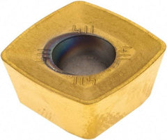 Kennametal - XDPT120512 Grade KCSM40 Carbide Milling Insert - AlTiN/TiN Finish, 7/32" Thick, 1/2" Inscribed Circle, 3/64" Corner Radius - USA Tool & Supply