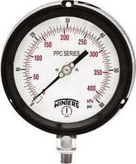 Winters - 4-1/2" Dial, 1/4 Thread, 0-60 Scale Range, Pressure Gauge - Bottom Connection Mount, Accurate to ±0.5% of Scale - USA Tool & Supply