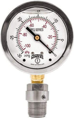 Winters - 2-1/2" Dial, 1/4 Thread, 0-600 Scale Range, Pressure Gauge - Bottom Connection Mount, Accurate to 1.5% of Scale - USA Tool & Supply