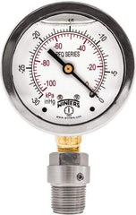 Winters - 2-1/2" Dial, 1/4 Thread, 0-60 Scale Range, Pressure Gauge - Bottom Connection Mount, Accurate to 1.5% of Scale - USA Tool & Supply