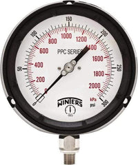 Winters - 4-1/2" Dial, 1/4 Thread, 0-300 Scale Range, Pressure Gauge - Bottom Connection Mount, Accurate to ±0.5% of Scale - USA Tool & Supply