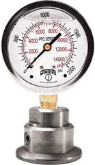 Winters - 2-1/2" Dial, 1/4 Thread, 0-60 Scale Range, Pressure Gauge - Bottom Connection Mount, Accurate to 1.5% of Scale - USA Tool & Supply