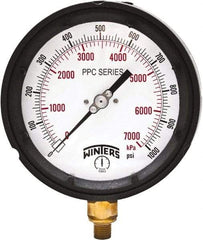 Winters - 4-1/2" Dial, 1/4 Thread, 0-1,000 Scale Range, Pressure Gauge - Bottom Connection Mount, Accurate to ±0.5% of Scale - USA Tool & Supply