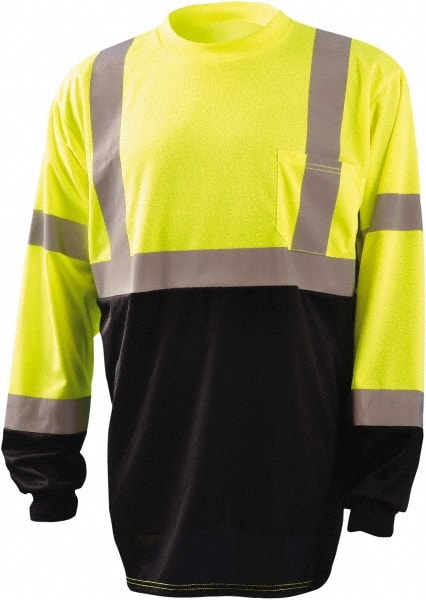 OccuNomix - Size 5XL Hi-Viz Yellow & Black High Visibility Long Sleeve T-Shirt - USA Tool & Supply