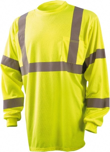 OccuNomix - Size XL Hi-Viz Yellow High Visibility Long Sleeve T-Shirt - USA Tool & Supply